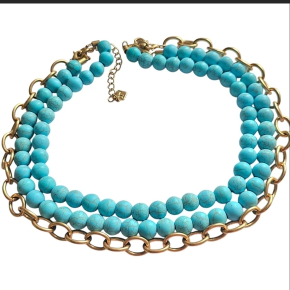 Jewelry - Park Lane 3-in-1 Necklace with Golden Matte Chain and Turquoise Beads